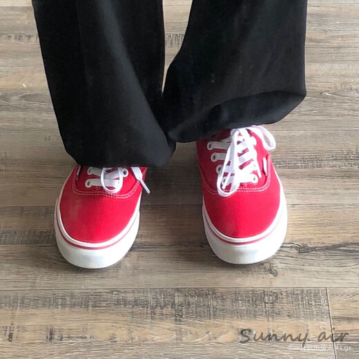范斯（VANS）经典红色Authentic男女帆布鞋低帮板鞋VN000EE3RED官方旗舰 39 38.5 245MM