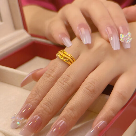 OEMG old Phoenix gold store new Japanese and Korean water ripple gold-plated imitation gold ring wedding fake three gold ring adjustable A ring (adjustable)