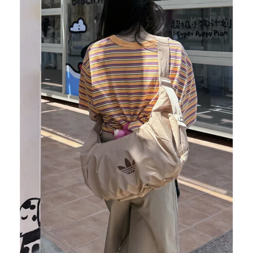 阿迪达斯 （adidas）三叶草女褶皱云朵包单肩斜挎牛角包休闲包 KA9267 KA9272 汉玉白KA9267(26x18cm)