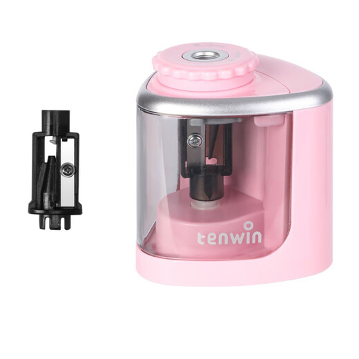 天文;TEN-WINtenwin电动卷笔刀创意蘑菇头儿童文具半自动刨笔削笔机电池 黑色TW8005 - 英文tenwin