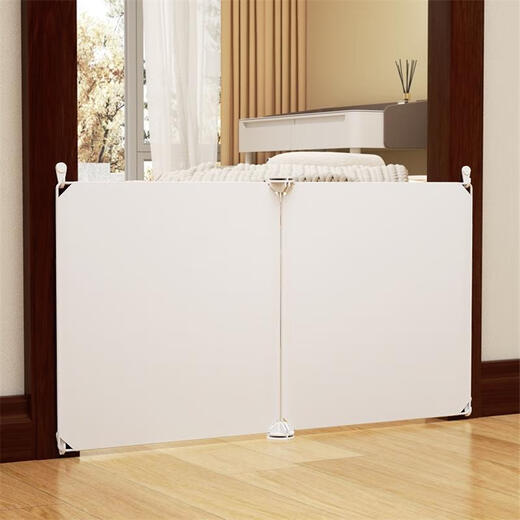 
LDVEP door pet fence on the floor indoor home dog and cat special L-type free combination simple heightened isolation baffle milky white 15272cm (3 pieces)