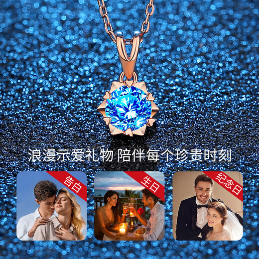 ZXZOV One Carat Topaz Pure Silver Necklace Women's Niche Snowflake Pendant as a Chinese Valentine's Day Gift for Girlfriend One Carat Topaz + Platinum + Gift Box