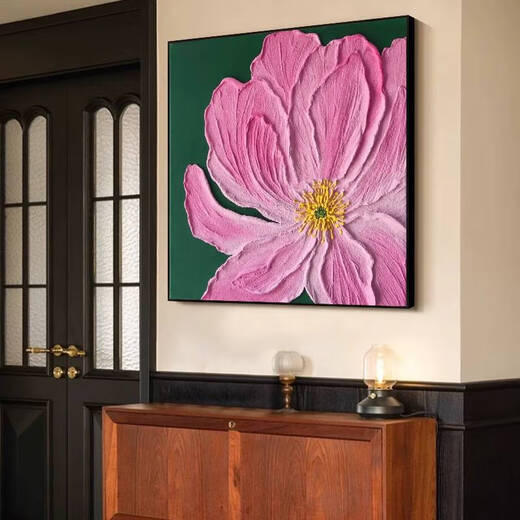 Shantoulin pueblo peony peony peony textura tridimensional Dibujo bricolaje Digital Pintura al óleo pintada a mano Acrílico Acrílico Quartz Material de arena de cuarzo Smile XH15916 60*60cmps Sin ensamblaje Marco externo negro Otra belleza de belleza