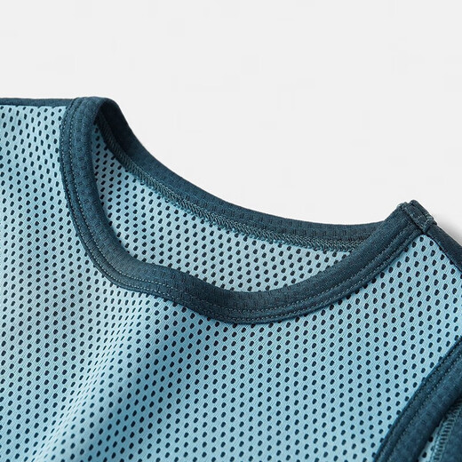 
MQDMINI children's clothing children's suit boys short-sleeved shorts two-piece set of small and medium-sized children's sportswear summer clothes baby double-sided mesh suit blue 100