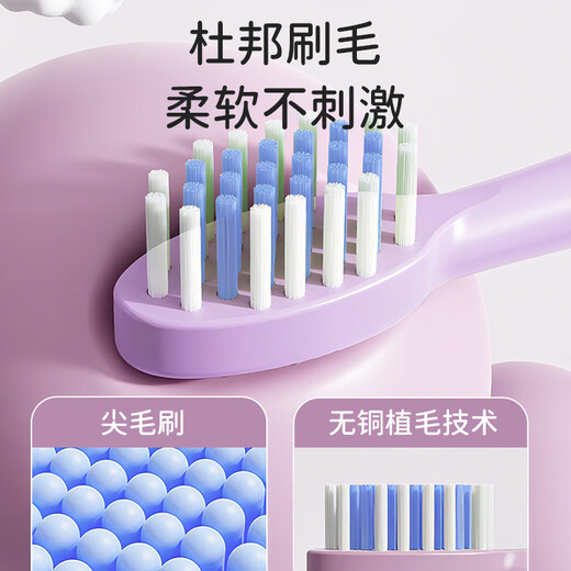 葆氏儿童电动牙刷3-6-12岁-15岁声波震动充电式牙刷机身*1+刷头*3紫色