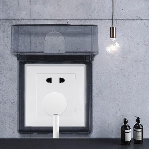 He Jiangong ZUOLB86 socket waterproof box self-adhesive switching power supply protective cover splash-proof box bathroom toilet socket waterproof white transparent one-piece waterproof box