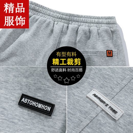 胖东来 DL官网灰色束脚卫裤男春秋款潮牌宽松重磅美式休闲长裤秋季 SS6189黑色 M