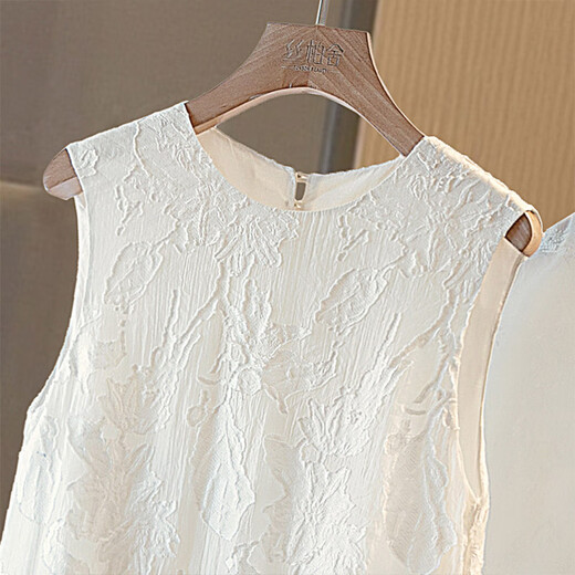 
Silk Cypress Sleeveless Dress 2025 Summer New Women's Elegant Temperament Round Neck Mid-Length A-line Skirt
