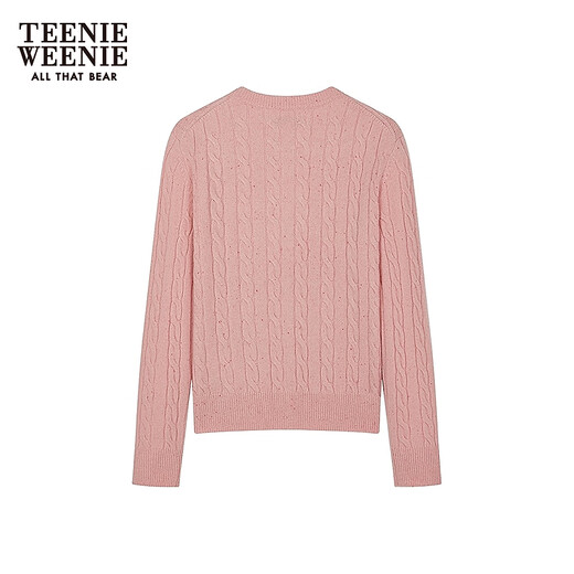 Teenie Weenie Bear Women's Wear Wool Sweater 2025 Automne Nouveau pull d'élégant à la mode Pink Pink S