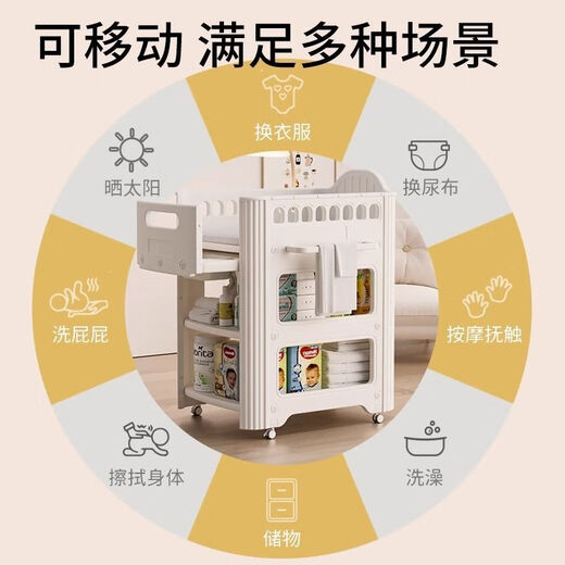 Colubi baby diaper table baby touch care table diaper changing movable newborn bath crib nursing table + 5 storage boxes