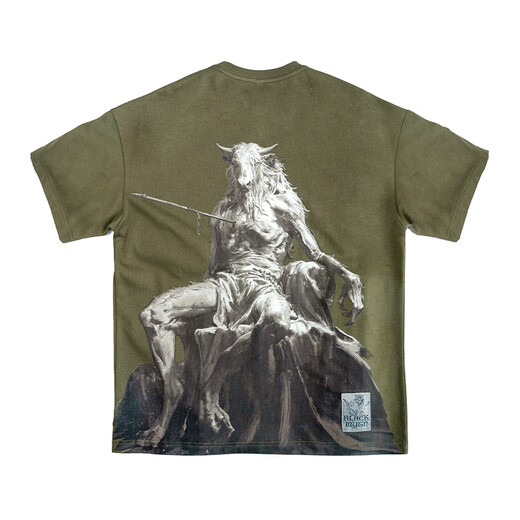 Black Myth Bull Demon King short-sleeved T-shirt Black Myth Goku official peripheral clothing for men and women, casual, olive green L