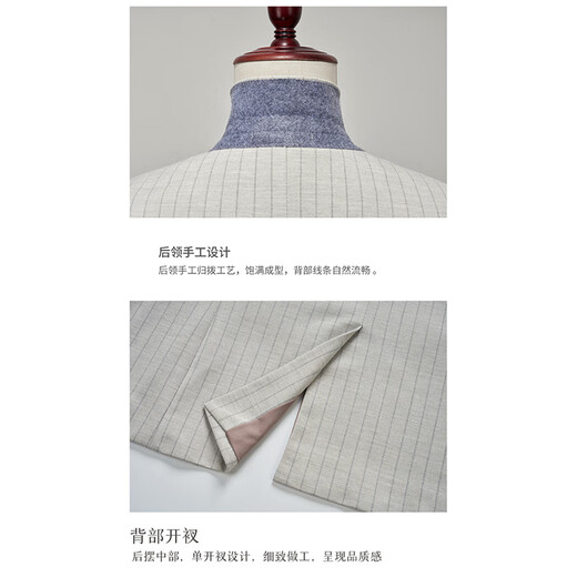 TPZBWG高端品牌条纹西服西装套装男士2025年新款商务休闲新郎伴郎三件套 黑色一粒扣 两件套 M