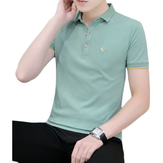HLA Business Bull Head Polo T-shirt à manches courtes en coton pur