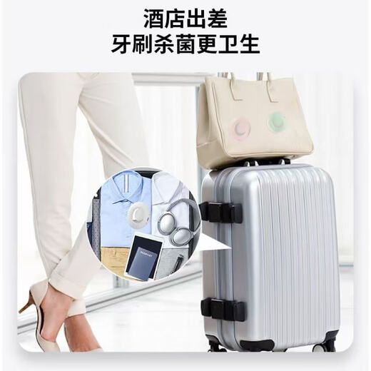 Toothbrush Disinfection Rack Intelligent Sterilization UV Ultraviolet Wireless Charging Portable Toothbrush Storage Box Storage Rack No Punching, Hagoromo White Top with Toothbrush Disinfection Rack + UV Ultraviolet Sterilization