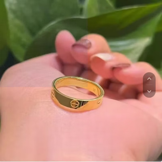 Chuhuang solid 999 solid gold-plated silver-plated gold ring for men and women, plain ring, smooth surface, fashionable one-word lov ring, couple ring, gold-plated silver ring, 5mm wide (with certificate gift box) No. 10