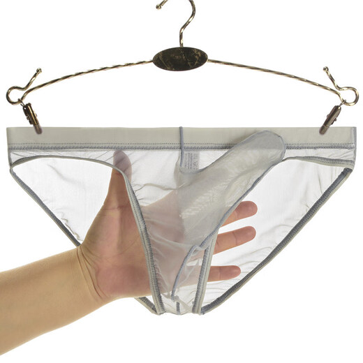 Open thong can be inserted into double butt men's abnormal no-take-off men's special sexy underwear real hair leakage hot cr red XXL