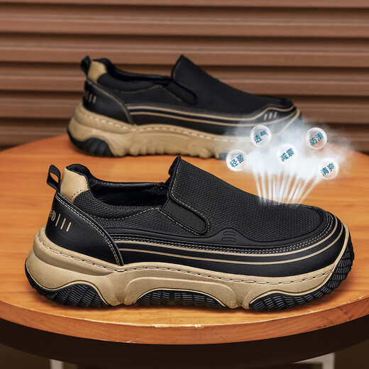 Zapatos para hombres de carpintero Summer 2025 Nuevos productos de ropa de trabajo transpirable zapatos para hombres Trabajo de protección laborista Zapatos de hombres de un pie Men Khaki 42