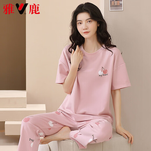 Yalu High-End New Pyjamas für die Sommer-Kurzärmer-Hose für Frauen im Sommer für Frauen für Frühlings-, Herbst-, Sommer- und Sommer-Dünnhaus-Kleidungsstücke ZH-9721 M