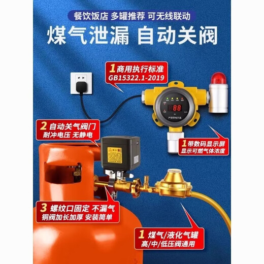 Likoan gas alarm catering hotel gas leakage commercial liquefied gas industrial combustible gas propane alarm device new national standard 2019 explosion-proof aluminum alloy gas alarm