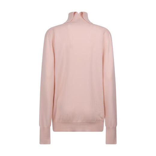 吉尔·桑达（Jil Sander）女士高领纯羊绒套头毛衣秋冬保暖显瘦针织衫 Pink & Purple 679 均码 |36