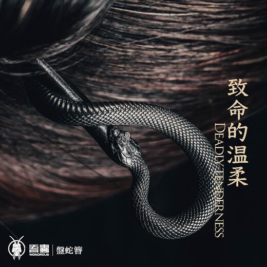 KZD Old Phoenix 999 sterling silver retro snake-shaped hairpin hair accessories black hairpin blends various fairy styles female gifts black