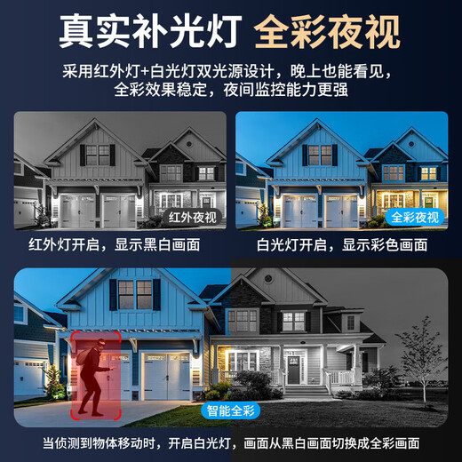 
Konka quad-camera ultra-high-definition surveillance camera home wireless wifi network mobile phone remote outdoor monitor 360 degree no blind spots with night vision full color outdoor waterproof