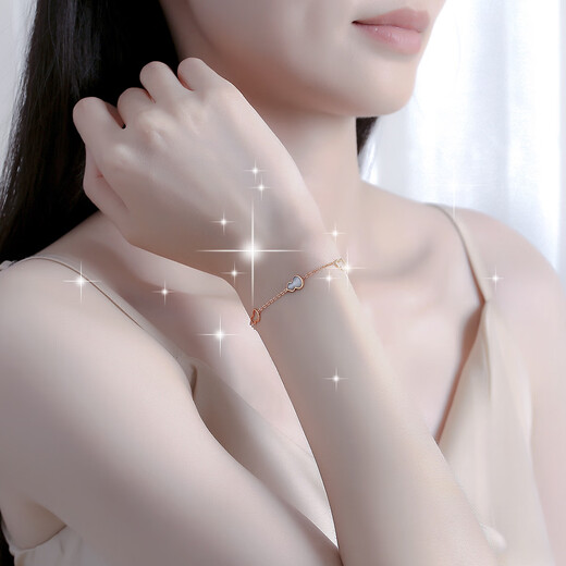 CAOX Star City Original 18K Gold White Shell Gourd Bracelet Nazha Same Style Niche Designer Style for Girlfriend’s Birthday 18K Rose Color