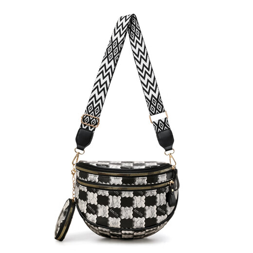 Light OUs neue modische japanische und koreanische Schachbrettplaid-Crossbody-Tasche für Unterricht und Arbeit, die vielseitige One-Shoulder-Crossbody-Tasche für Frauen fsg Brown pendeln