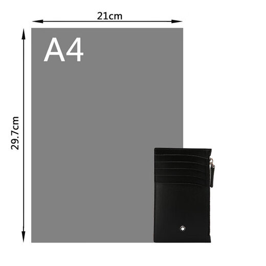 Montblanc (MONTBLANC) Spring Festival Gift Meisterstück Series Black Cowhide Zipper Card Holder 118313 Black One Size