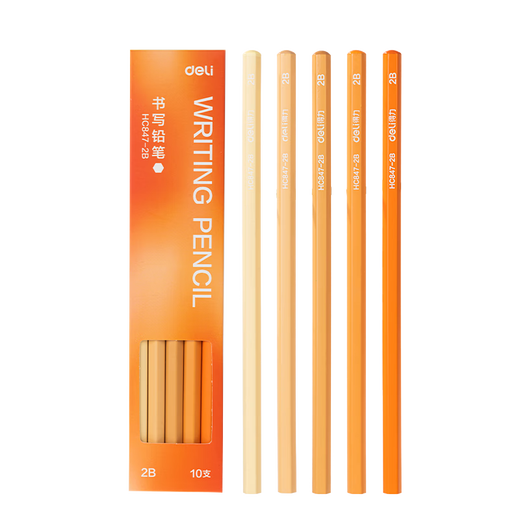 Deli 10-pack 2b Hexagonal Pole écrite crayon graphite Log crayon examen art sketch sketch écrivant crayon cadeau d'étudiant d'étudiant cadeau hc847-2b