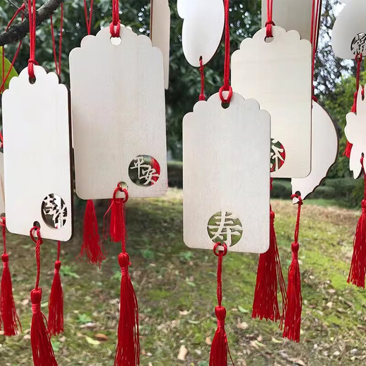 Wishing sign, wooden hang tag, wishing pendant, wishing sign, blessing hanging tree hang tag, scenic area safety sign, wishing sign, fortune sign 5.5x10cm