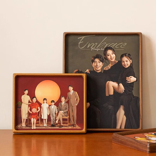 Black walnut solid wood table oil painting frame made into photo frame for children's high-end Valentine's Day and Chinese Valentine's Day birthday gift North American black walnut 6-inch solid wood mortise and tenon photo frame