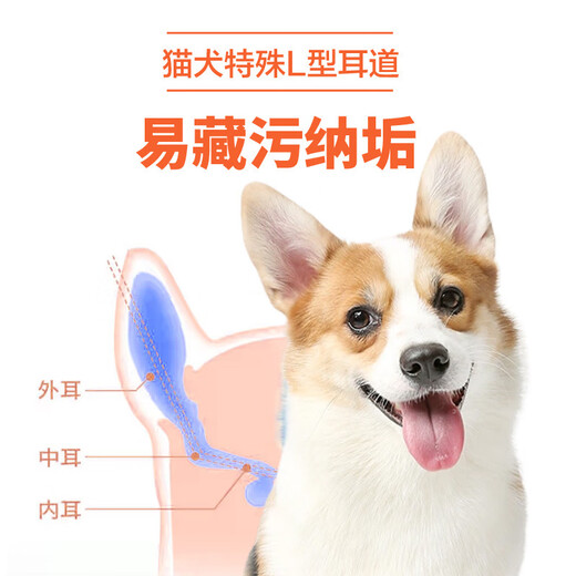 Special medicine for cat ear mites, pet ear skin ear anti-inflammatory ear drops, cleaning, removing mites, relieving itching, antibacterial cleaning solution, 1 bottle of 60ml, free cotton swab
