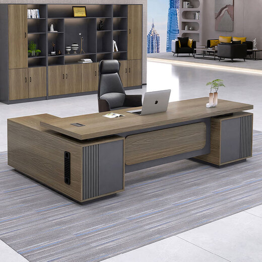 Ruhong Desk Boss Desk Simple Modern President Executive Desk Manager Desk Supervisor Office Boss Desk and Chair Combination 2m Standard Single Cabinet