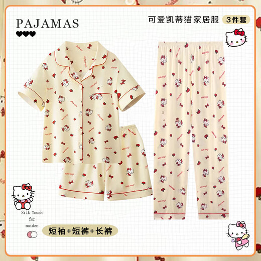 
Superficial Japanese ins cartoon cute crayon Shin-shiba pajamas for women in summer new printed shorts shorts home clothing set KK-14101 [short sleeve] three-piece set M 80-95Jin [Jin equals 0.5 kg]