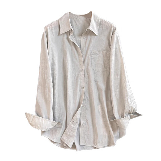 Touchmiss Touch Miss Sunscreen Jacket for Women 2025 Лето новый твердый цвет тонкий с длинным рукавом универсальный пригородный кондиционер рубашка бежевый