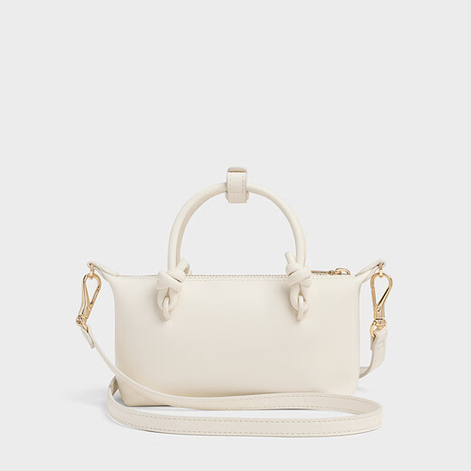 CHARLES/KEITH25 autumn new product knot hand-held crossbody small square dumpling bag CK2-30271635 Cream milk white S