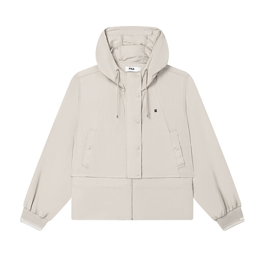 斐乐（FILA）Emerald女士梭织外套2024秋季新款时尚休闲宽松连帽上衣 浅裸色-LK XL 175/92A