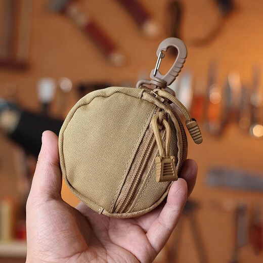 MPPMCK multifunctional hanging bag storage bag key round bag change portable EDC tactical outdoor sports digital storage earphones small round bag black