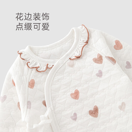 Guiqi Bear newborn baby silk cotton jumpsuit autumn and winter warm pajamas newborn baby girl cute strappy monk suit