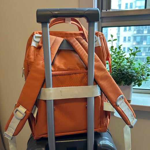 sun earth/u Japanese new multi-functional mother bag mother and baby bag lightweight large capacity mother backpack casual backpack women waterproof orange (20L)
