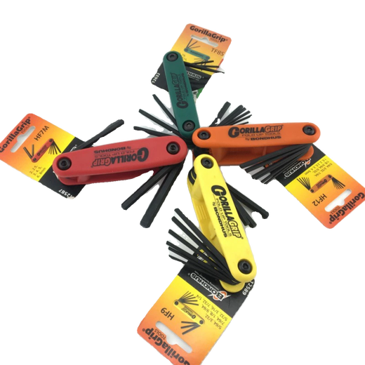 Yixingrui American Boton Metric British Hexagon Wrench Anti-theft Hexagon Hollow Folding Star Key Imperial 0.05-3/16 9 Pack 12591