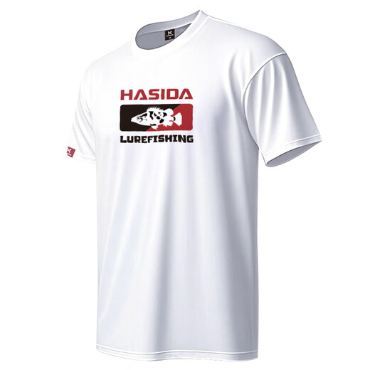Hasda cultural shirt lure short-sleeved men and women round neck breathable loose half-sleeved lure sea fishing new fishing clothing white loose breathable 2XL