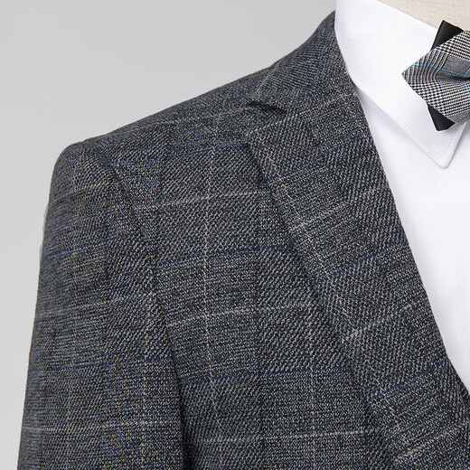 Skaro British retro traje a cuadros a cuadros de tres piezas Traje formal delgado de su traje de boda Hands Groom Groom [traje + pantalones + camisa + chaleco] S 165