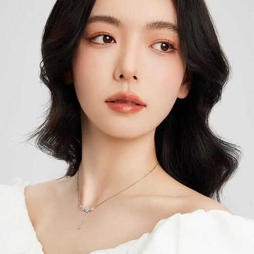 Fakou pt950 platinum necklace women's wheat ear platinum clavicle chain Valentine's Day birthday gift for girlfriend and wife pt950 platinum necklace + wheat ear pendant