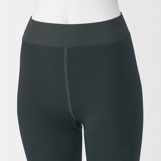 MUJI Women's Fleece Lined Thick Leg Pants Leggings Women's Tights Warm 25th Autumn New Women's Clothing Dark Gray XL (Height 165-170 Hips 100-105)