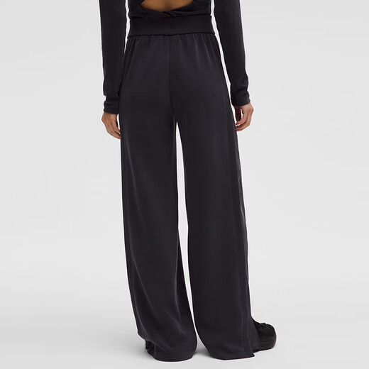 
lululemon丨Contrast-Ribbed Softstream Women's Ribbed Spliced ​​Wide Leg Pants LW5HUXA Black XL