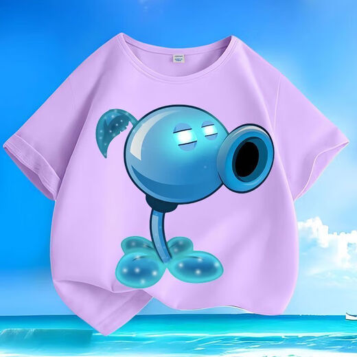 Andere Marken von Pflanzen gegen Zombies Sommer neue pure Baumwollmänner und Frauen kleine, mittlere und Kinder kurzärmelige runde Hals losen lässiges Top T-Sl Grün-KX724 Shooter 130 [Vorgeschlagene Höhe 120-130 cm]