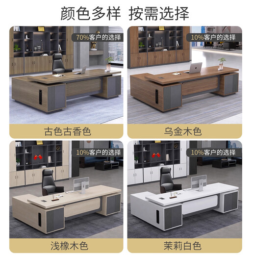 Ruhong Desk Boss Desk Simple Modern President Executive Desk Manager Desk Supervisor Office Boss Desk and Chair Combination 2m Standard Single Cabinet