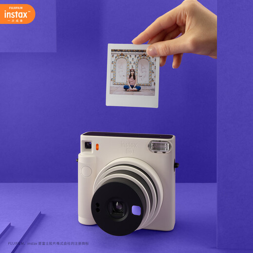 Fuji instax instant instant camera SQUARE SQ1 mica white package 1 official content + 20 pieces of photo paper